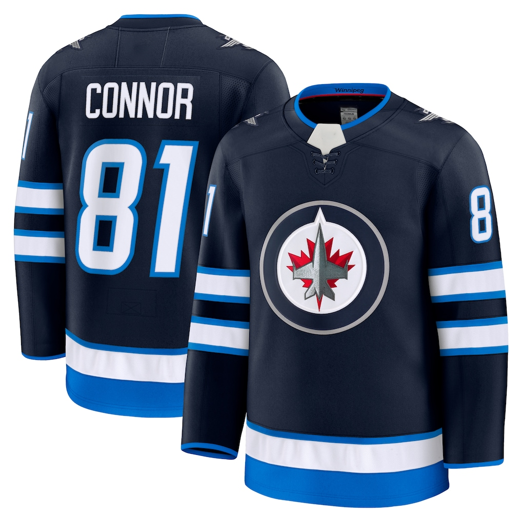Choea W.Jets #81 Kyle Connor Navy Home Premium Jerseys
