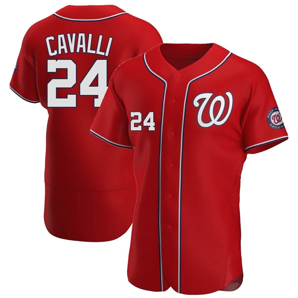 Choea W.Nationals #24 Cade Cavalli Player Red Alternate Elite Stitched Jerseys