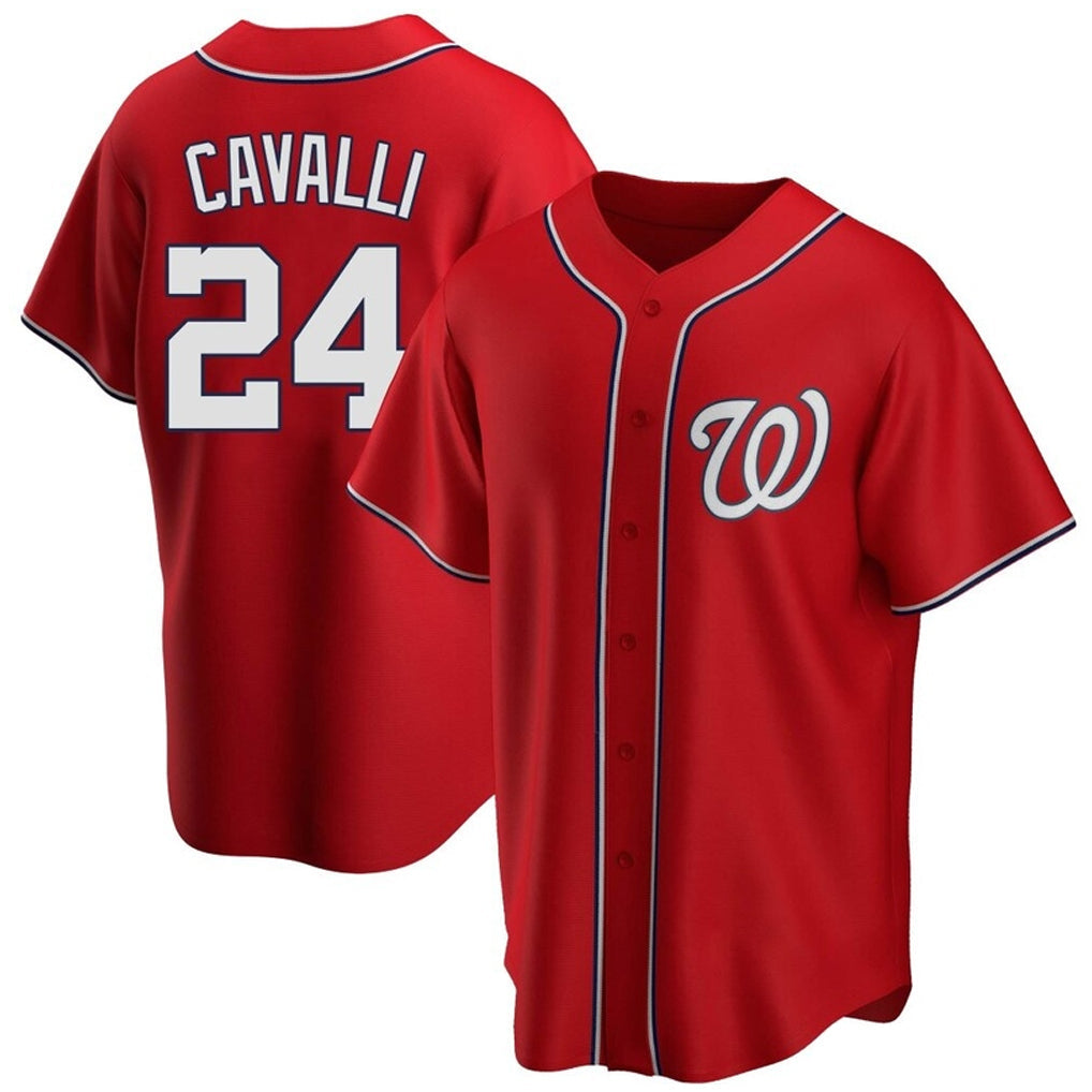 Choea W.Nationals #24 Cade Cavalli Player Red Replica Game Stitched Jerseys