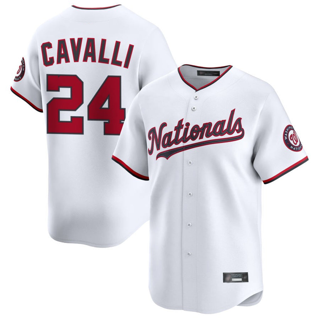 Choea W.Nationals #24 Cade Cavalli Player White Limited Stitched Jerseys
