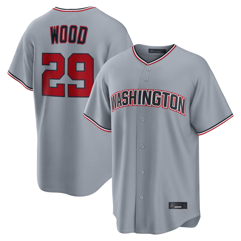 Choea W.Nationals #29 James Wood Player Gray Road Replica Stitched Jerseys