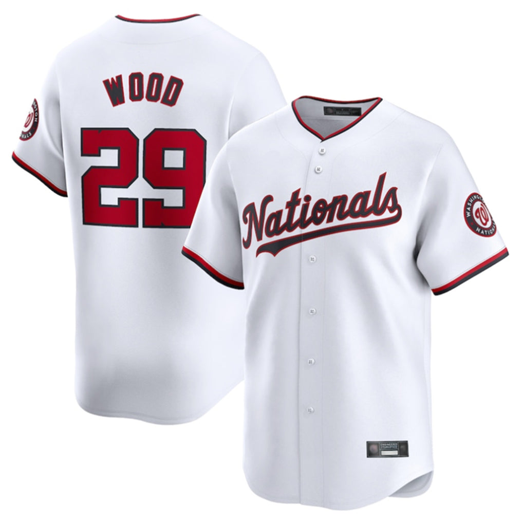 Choea W.Nationals #29 James Wood Player White Home Limited Stitched Jerseys