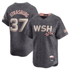 Choea W.Nationals #37 Stephen Strasburg Player Gray City Connect Stitched Jerseys