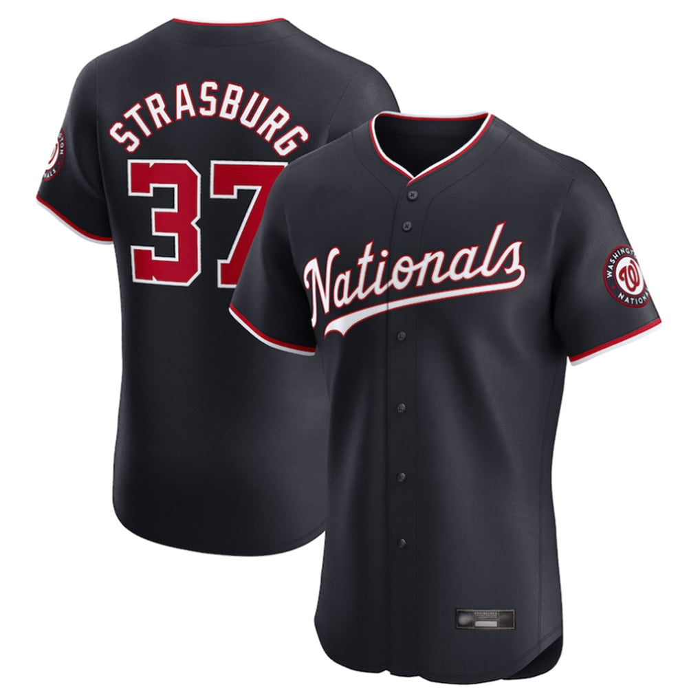 Choea W.Nationals #37 Stephen Strasburg Player Navy Elite Stitched Jerseys