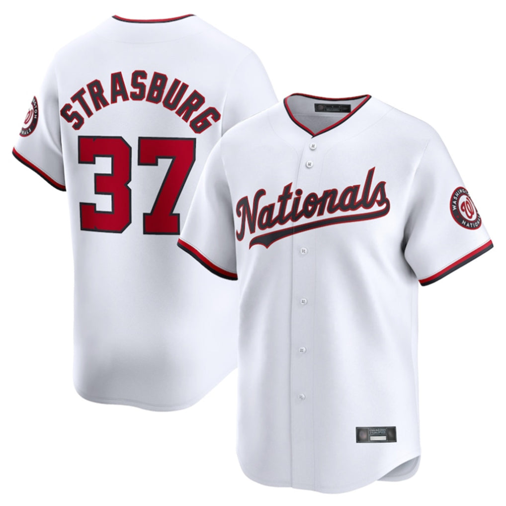 Choea W.Nationals #37 Stephen Strasburg Player White Home Limited Stitched Jerseys
