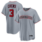 Choea W.Nationals #3 Dylan Crews Player Gray Alternate Game Stitched Jerseys