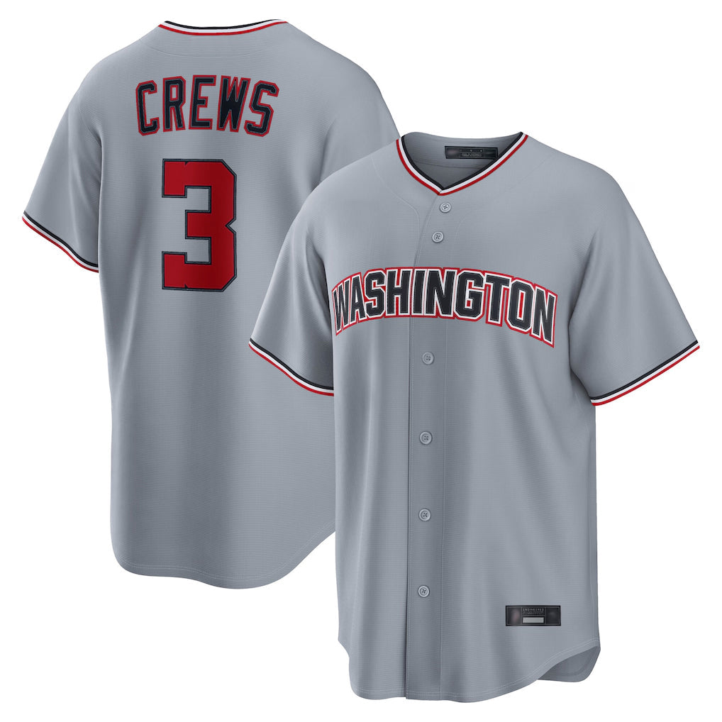 Choea W.Nationals #3 Dylan Crews Player Gray Alternate Game Stitched Jerseys