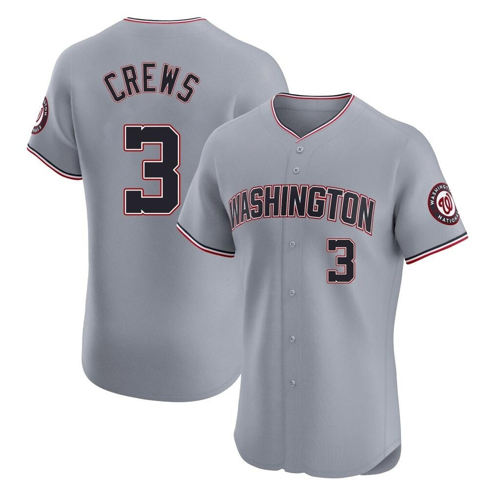 Choea W.Nationals #3 Dylan Crews Player Gray City Connect Elite Alternate Stitched Jerseys