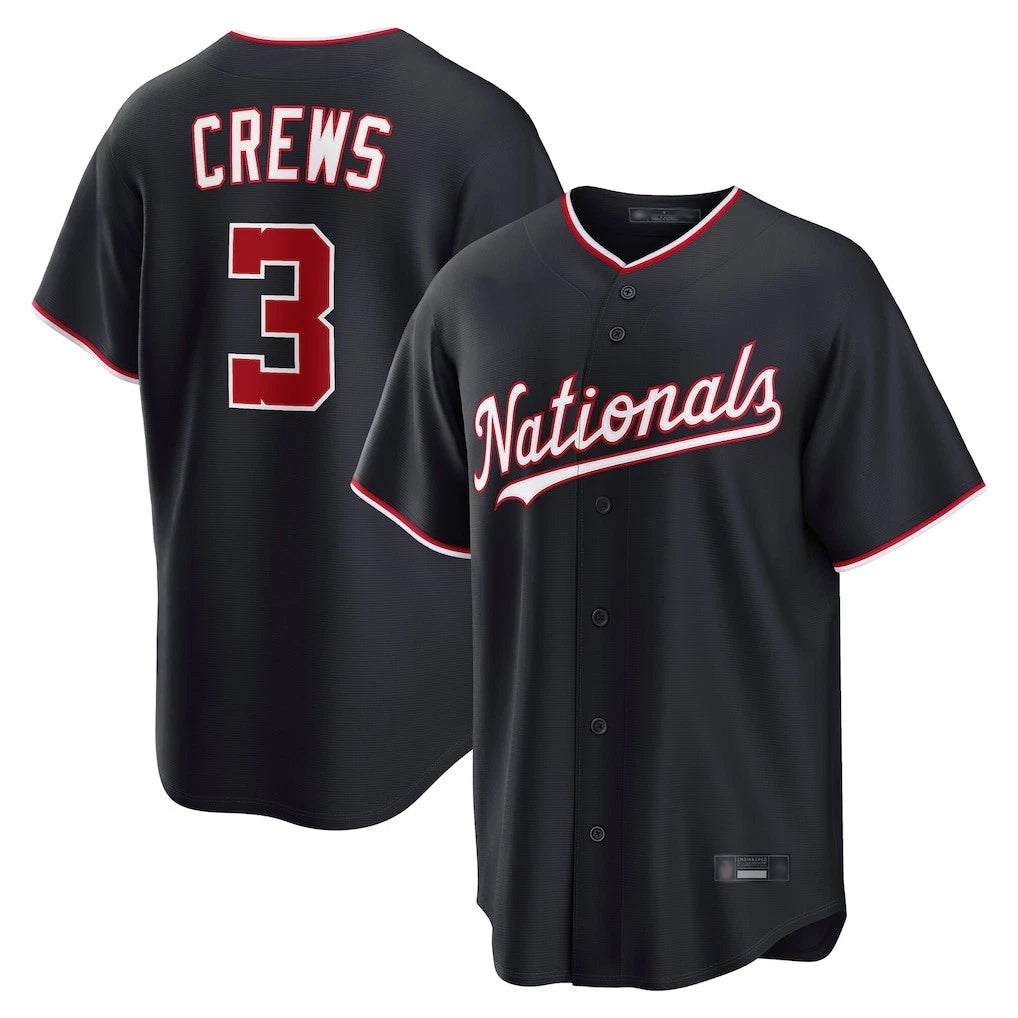 Choea W.Nationals #3 Dylan Crews Player Navy Game Stitched Jerseys