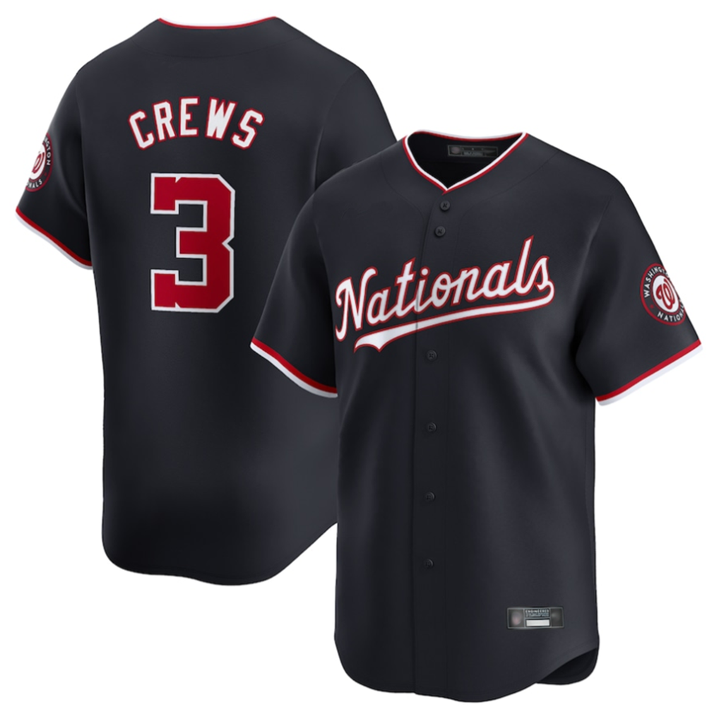 Choea W.Nationals #3 Dylan Crews Player Navy Limited Stitched Jerseys