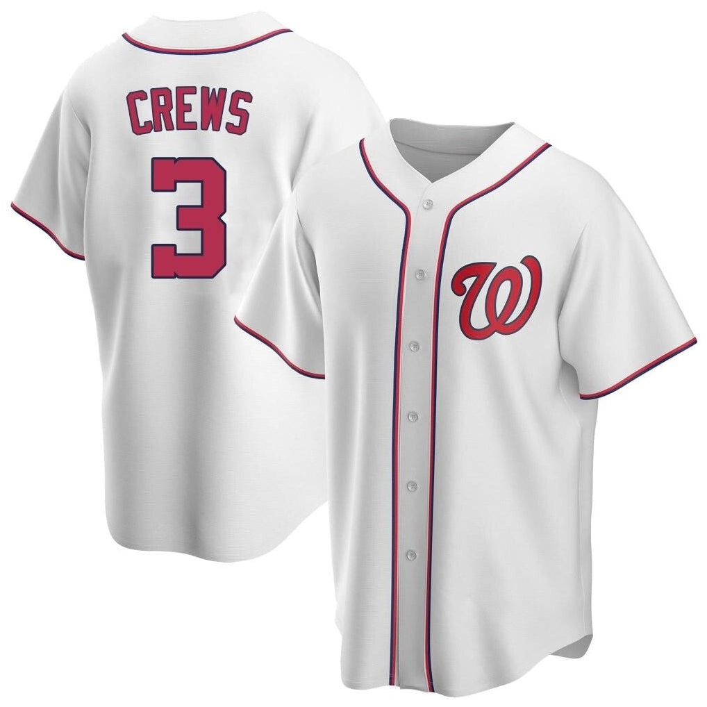 Choea W.Nationals #3 Dylan Crews Player White Game Replica Stitched Jerseys