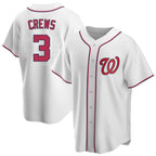 Choea W.Nationals #3 Dylan Crews Player White Game Replica Stitched Jerseys