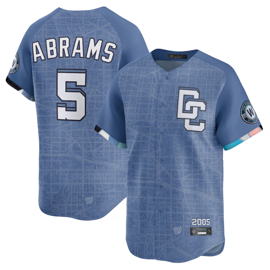 Choea W.Nationals #5 CJ Abrams Player Blue City Connect Limited Stitched Jerseys