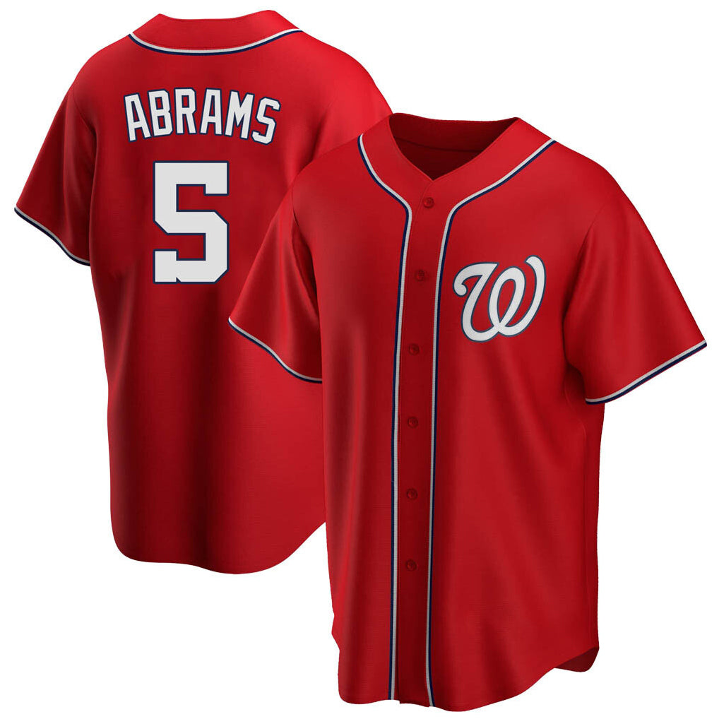 Choea W.Nationals #5 CJ Abrams Player Red Replica Alternate Game Jerseys