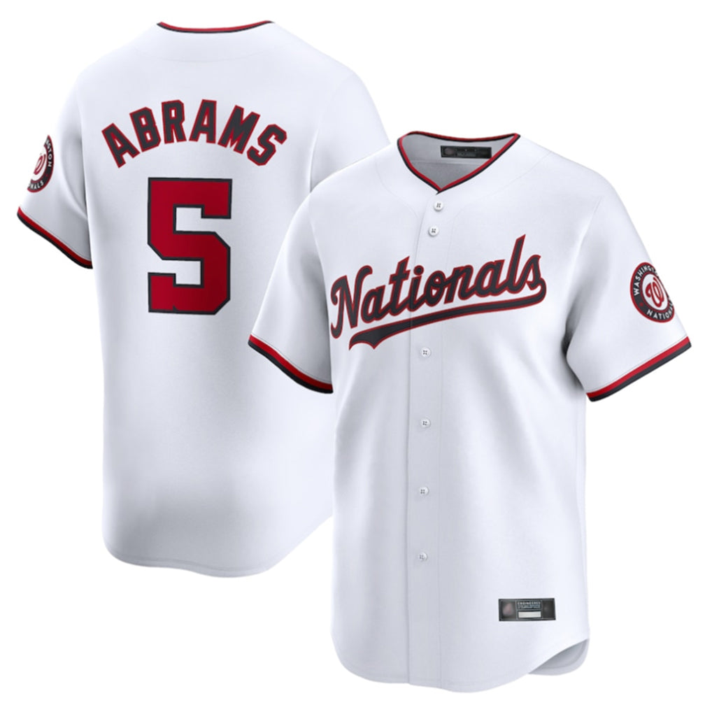 Choea W.Nationals #5 CJ Abrams Player White Home Limited Stitched Jerseys