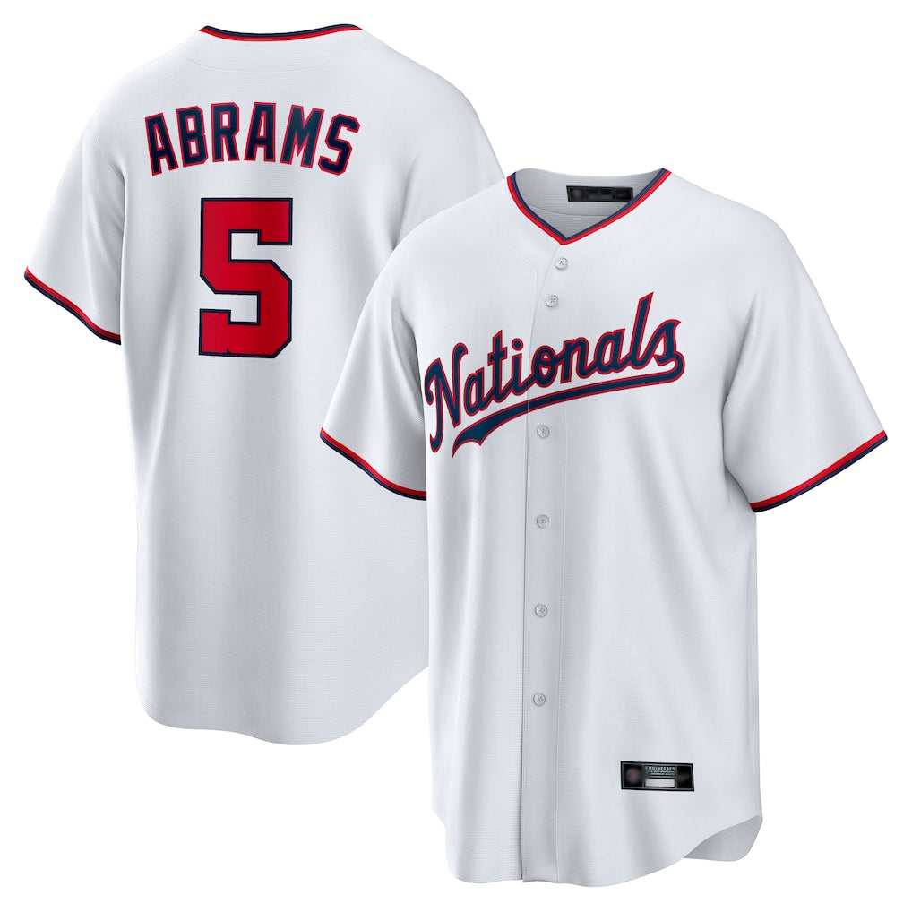 Choea W.Nationals #5 CJ Abrams Player White Home Replica Stitched Jerseys