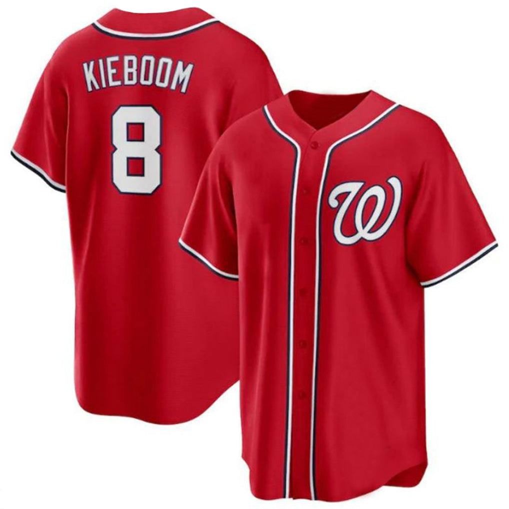 Choea W.Nationals #8 Carter Kieboom Player Red Replica Game Stitched Jerseys