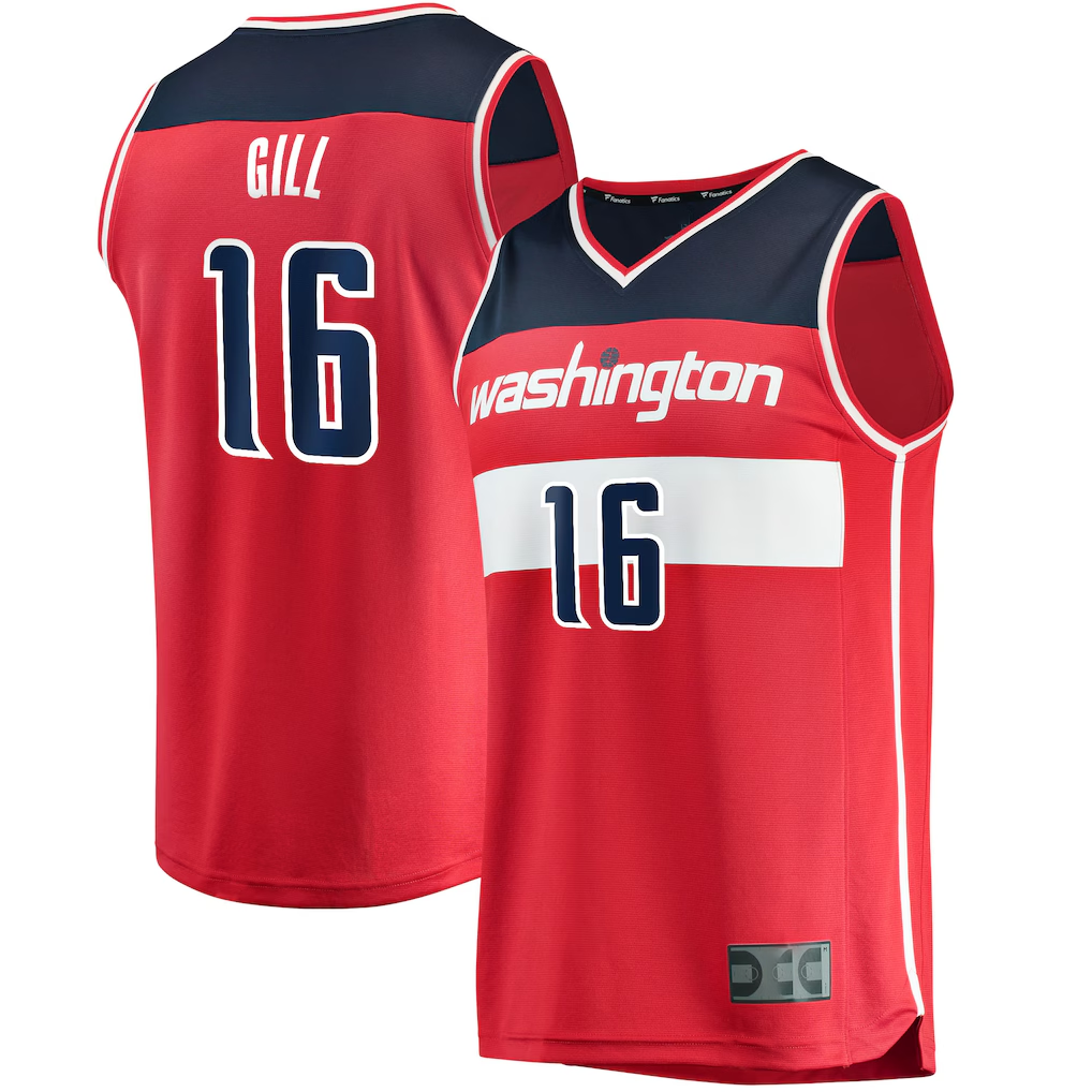 Choea W.Wizards #16 Anthony Gill Red Fast Break Replica Jerseys - Icon Edition