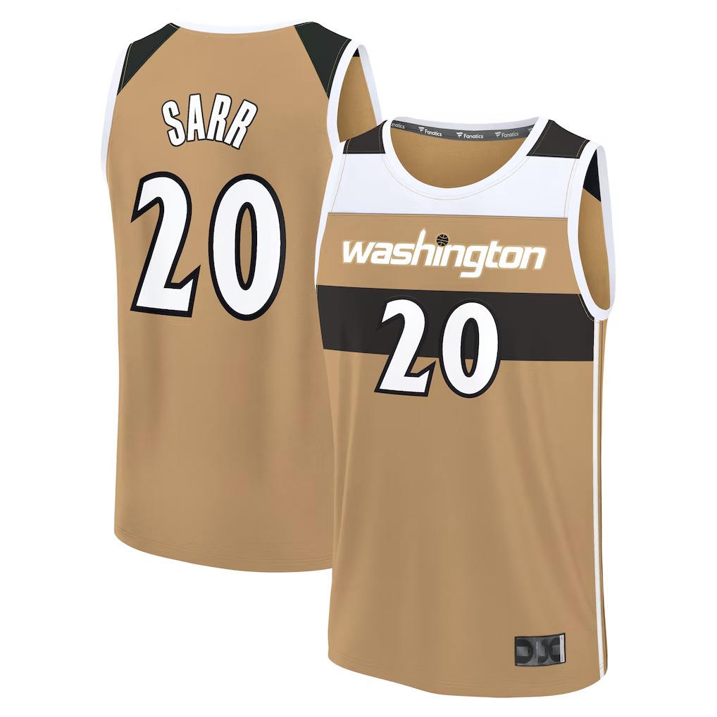 Choea W.Wizards #20 Alex Sarr Gold 2025-26 City Edition Fast Break Jerseys
