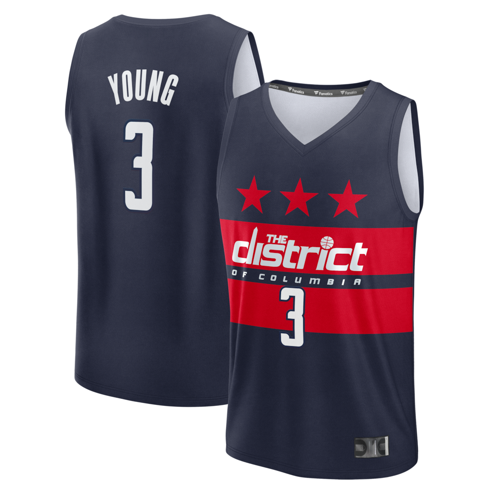 Choea W.Wizards #3 Trae Young Navy Fast Break - Statement Edition
