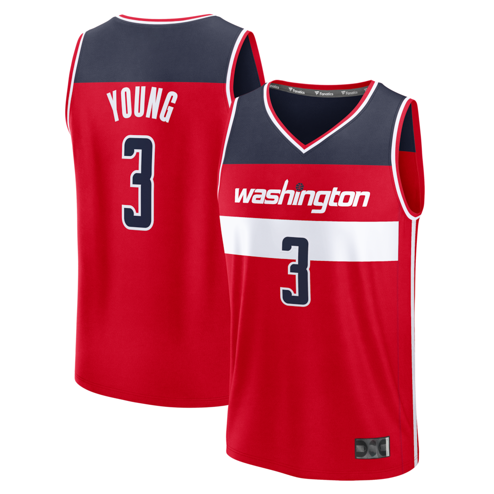 Choea W.Wizards #3 Trae Young Red Fast Break Jerseys - Icon Edition