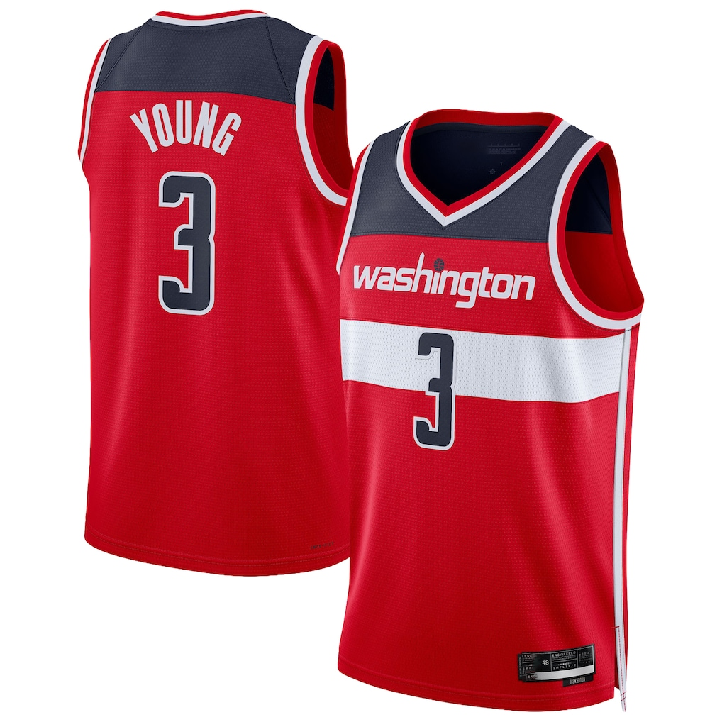 Choea W.Wizards #3 Trae Young Red Swingman Jerseys - Icon Edition
