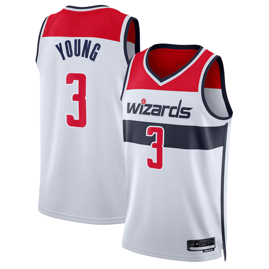 Choea W.Wizards #3 Trae Young White Swingman Jerseys - Association Edition