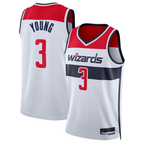Choea W.Wizards #3 Trae Young White Swingman Jerseys - Association Edition