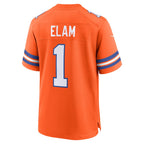 Choea D.Broncos #1 Jason Elam Orange Retired Player Alternate Game Jersey