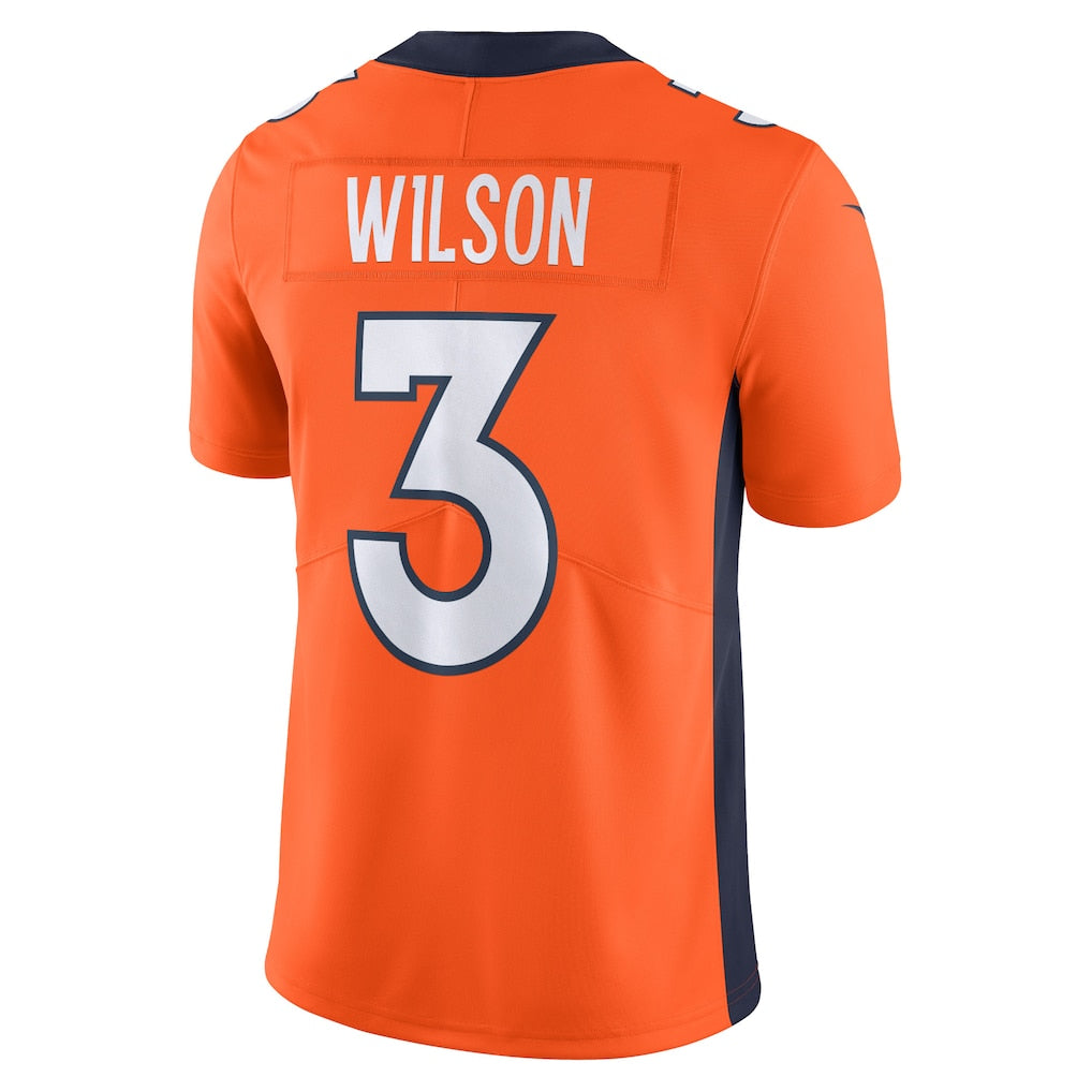 Choea D.Broncos #3 Russell Wilson Orange Vapor Untouchable Limited Jersey