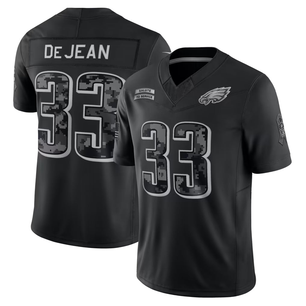 Choea P.Eagles #33 Cooper DeJean Player Black Limited 2026 Salute to Service Home Game Stitched Jerseys