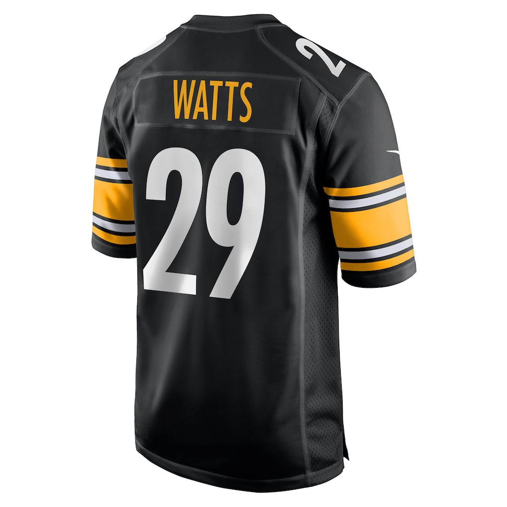 Choea P.Steelers #29 Ryan Watts Black Game Jersey
