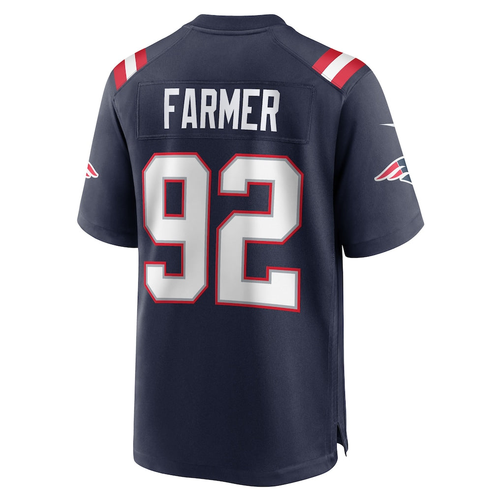 Choea NE.Patriots #92 Joshua Farmer Navy Team Game Jersey