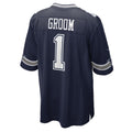 Choea D.Cowboys #1 Groom Navy Game Jersey