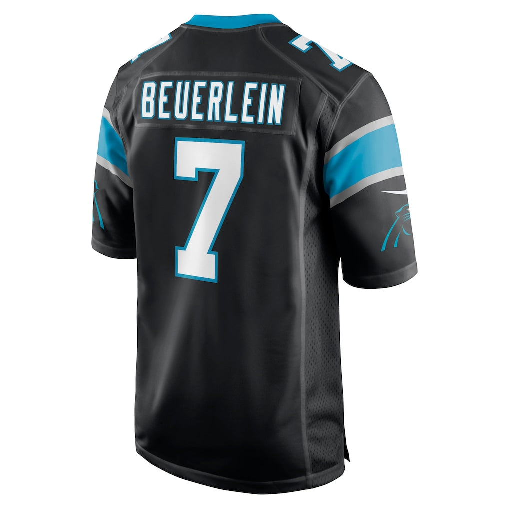 Choea C.Panthers #7 Steve Beuerlein Black Retired Player Jersey