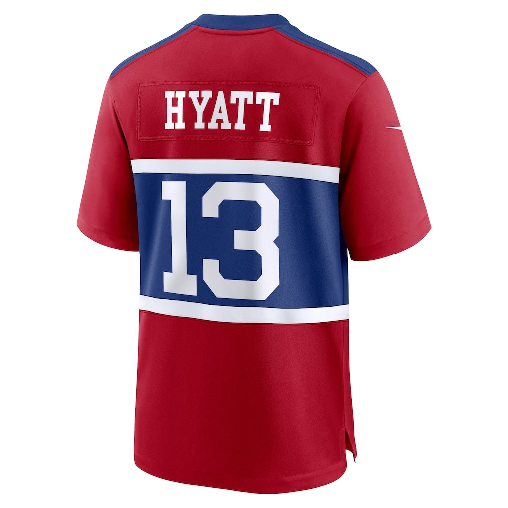 Choea NY.Giants #13 Jalin Hyatt Century Red Alternate Player Game Jersey
