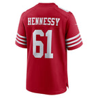 Choea SF.49ers #61 Matt Hennessy Scarlet Team Game Jersey