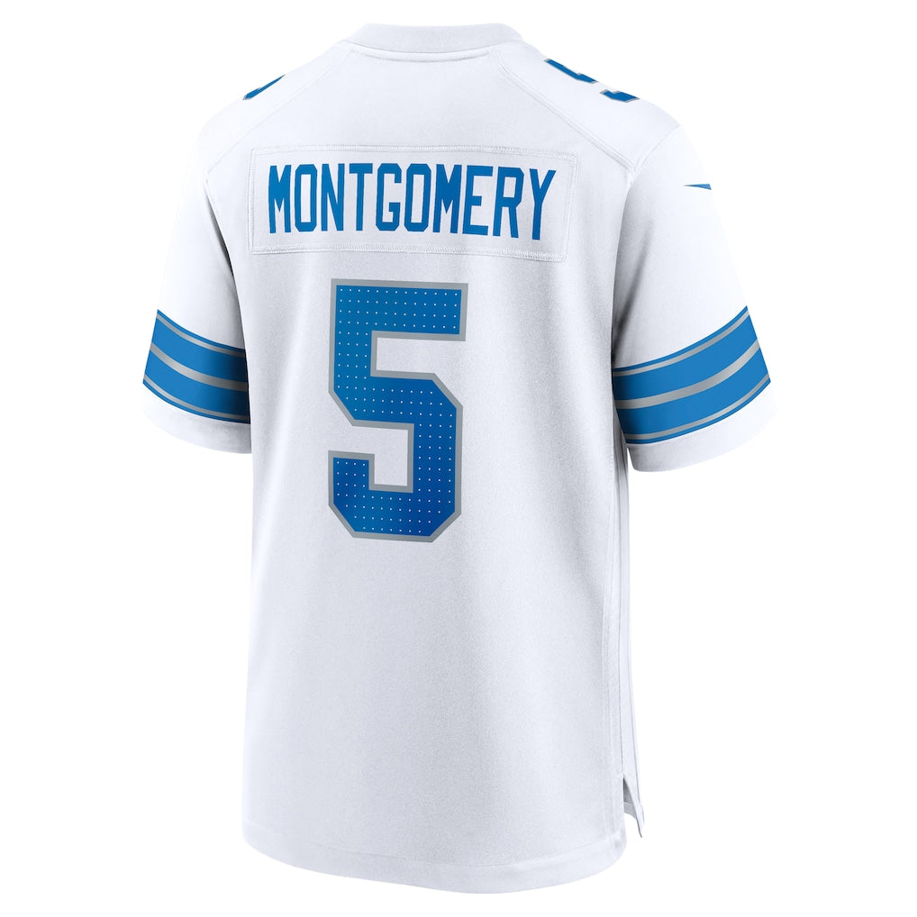 Choea D.Lions #5 David Montgomery White Game Jersey