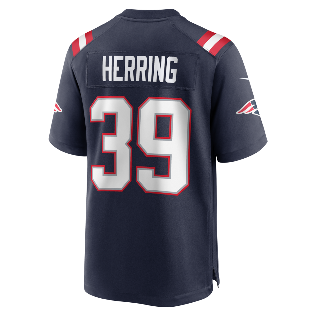Choea NE.Patriots #39 Tyron Herring Navy Game Retired Player Jersey