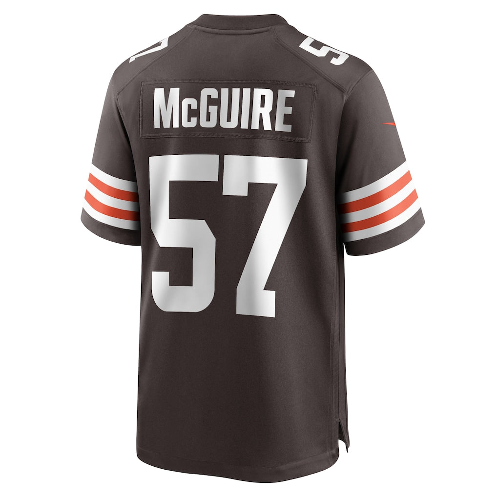 Choea C.Browns #57 Isaiah McGuire Brown Team Game Jersey