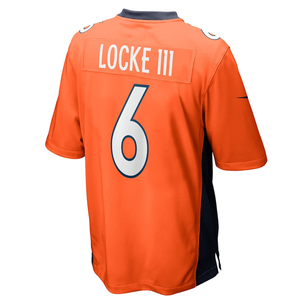 Choea D.Broncos #6 P.J. Locke Orange Game Player Jersey