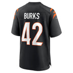 Choea C.Bengals #42 Oren Burks Black Team Game Jersey