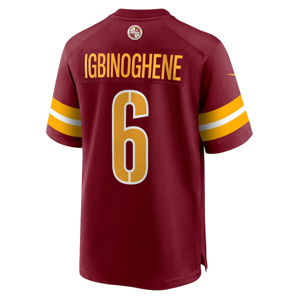 Choea W.Commanders #6 Noah Igbinoghene Burgundy Team Game Jersey