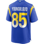Choea LA.Rams #85 Jack Youngblood Royal Game Retired Player Jersey