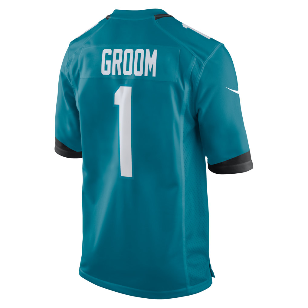 Choea J.Jaguars #1 Groom Teal Game Jersey