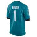 Choea J.Jaguars #1 Groom Teal Game Jersey