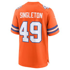 Choea D.Broncos #49 Alex Singleton Orange Alternate Game Jersey