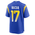 Choea LA.Rams #17 Puka Nacua Royal Game Player Jersey