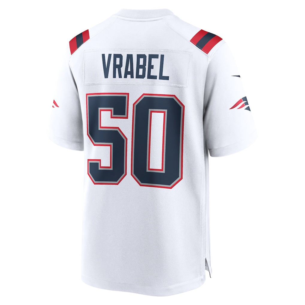 Choea NE.Patriots #50 Mike Vrabel White Game Retired Player Jersey
