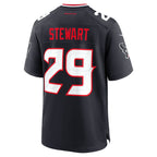 Choea H.Texans #29 M.J. Stewart Navy Team Game Jersey